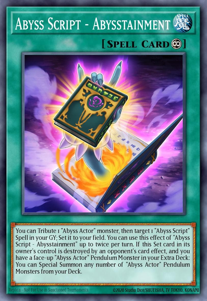 Abyss Script - Abysstainment — Battles of Legend: Light's Revenge Yu-Gi-Oh! card by KAZUKI TAKAHASHI