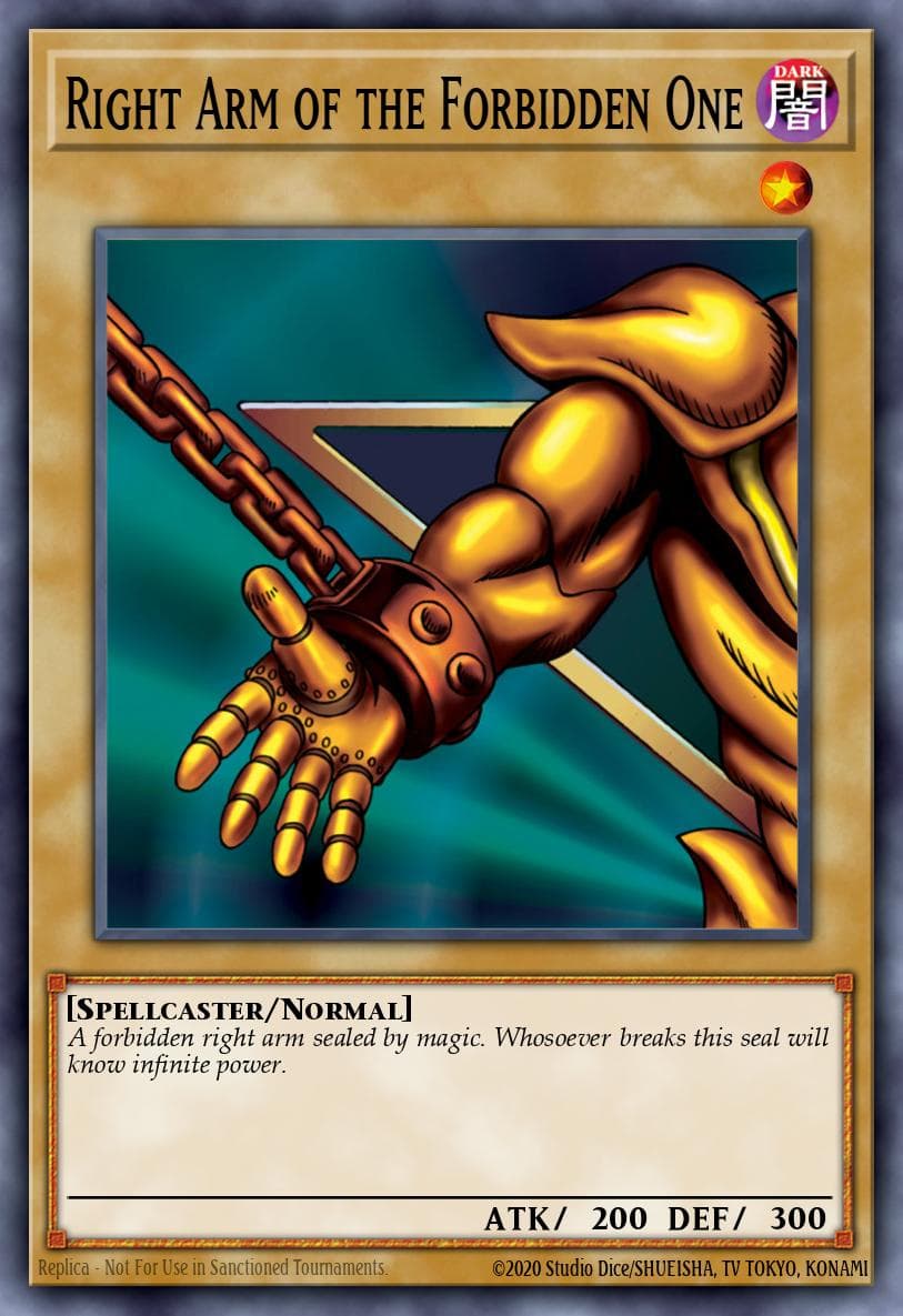 Right Arm of the Forbidden One — Yu-Gi-Oh! card