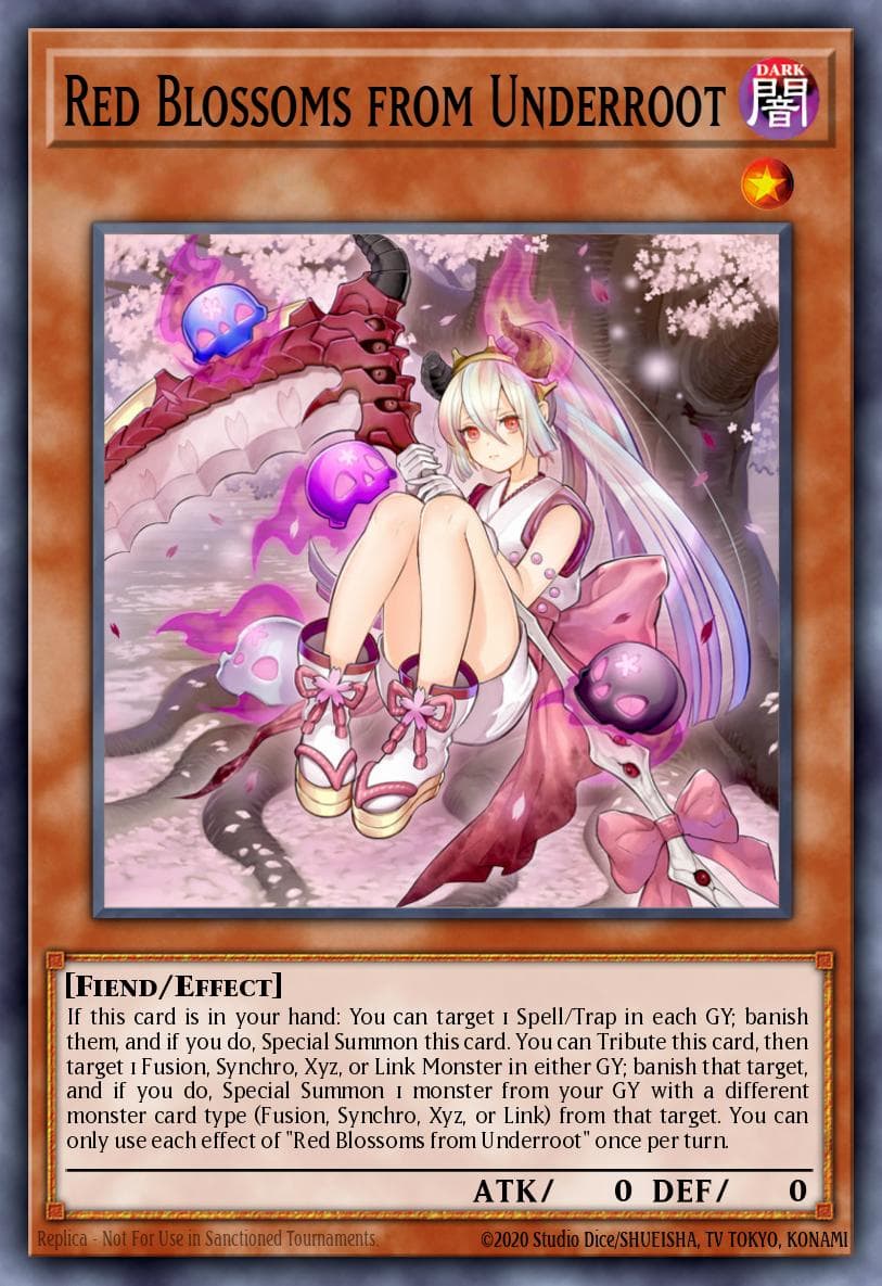 Red Blossoms from Underroot — Duel Devastator Yu-Gi-Oh! card by KAZUKI TAKAHASHI