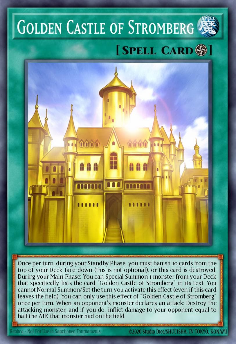 Golden Castle of Stromberg — Battles of Legend: Relentless Revenge Yu-Gi-Oh! card by KAZUKI TAKAHASHI