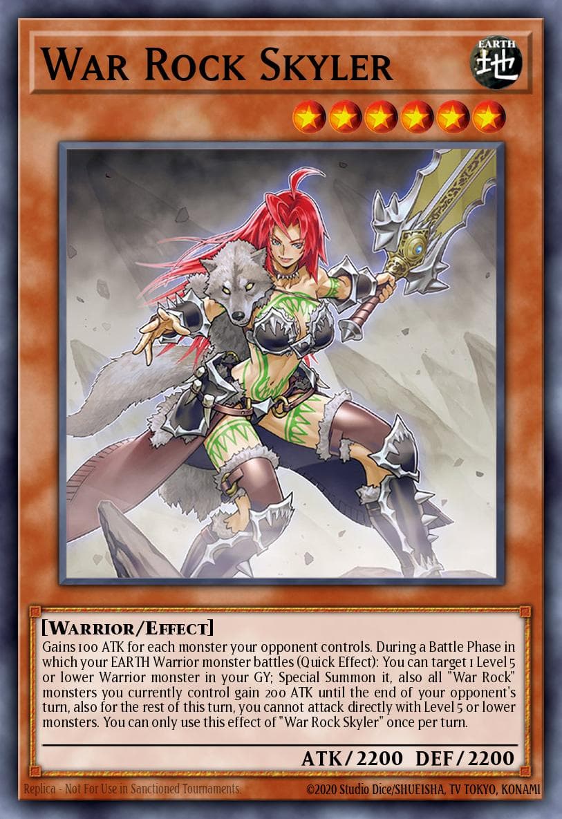 War Rock Skyler — Blazing Vortex Yu-Gi-Oh! card by Studio Dice/SHUEISHA, TV TOKYO, KONAMI