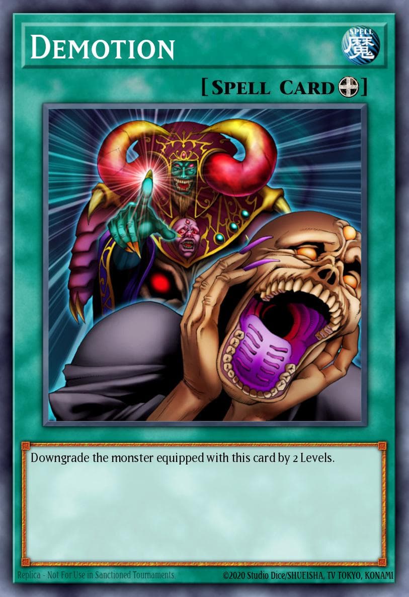 Demotion — Dark Revelation Volume 1 Yu-Gi-Oh! card by KAZUKI TAKAHASHI