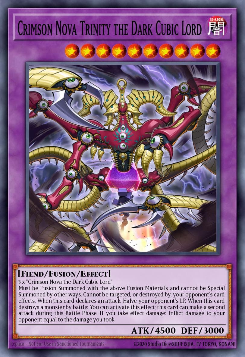 Crimson Nova Trinity the Dark Cubic Lord — The Dark Side of Dimensions Movie Pack: Gold Edition Yu-Gi-Oh! card by KAZUKI TAKAHASHI