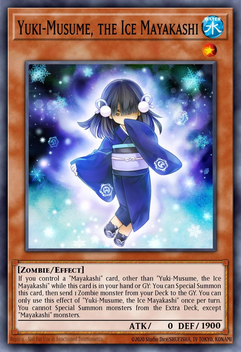 Yuki-Musume, the Ice Mayakashi — Savage Strike Yu-Gi-Oh! card by KAZUKI TAKAHASHI