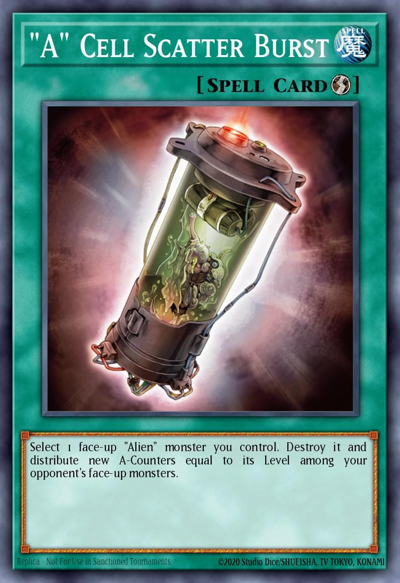"A" Cell Scatter Burst — Strike of Neos Yu-Gi-Oh! card by KAZUKI TAKAHASHI