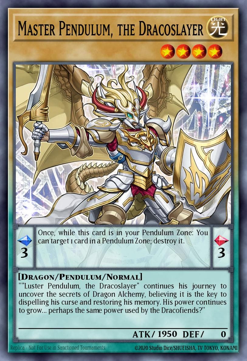 Master Pendulum, the Dracoslayer — Pendulum Evolution Yu-Gi-Oh! card by KAZUKI TAKAHASHI