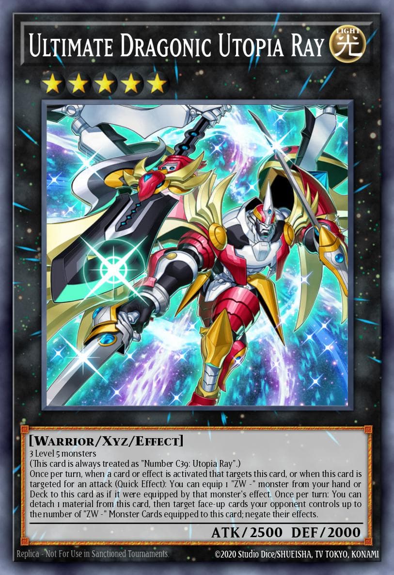Ultimate Dragonic Utopia Ray — Lightning Overdrive Yu-Gi-Oh! card by Shueisha, TV Tokyo, Konami