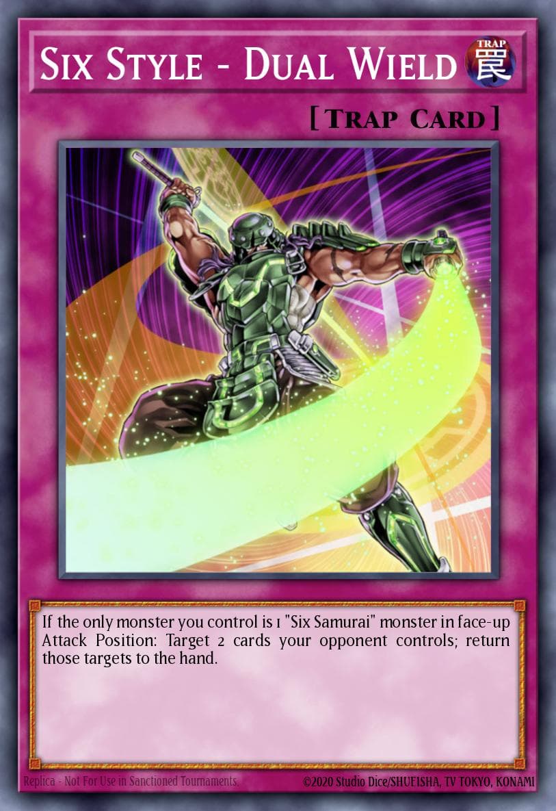 Six Style - Dual Wield — Structure Deck: Samurai Warlords Yu-Gi-Oh! card by Tadatoshi.
