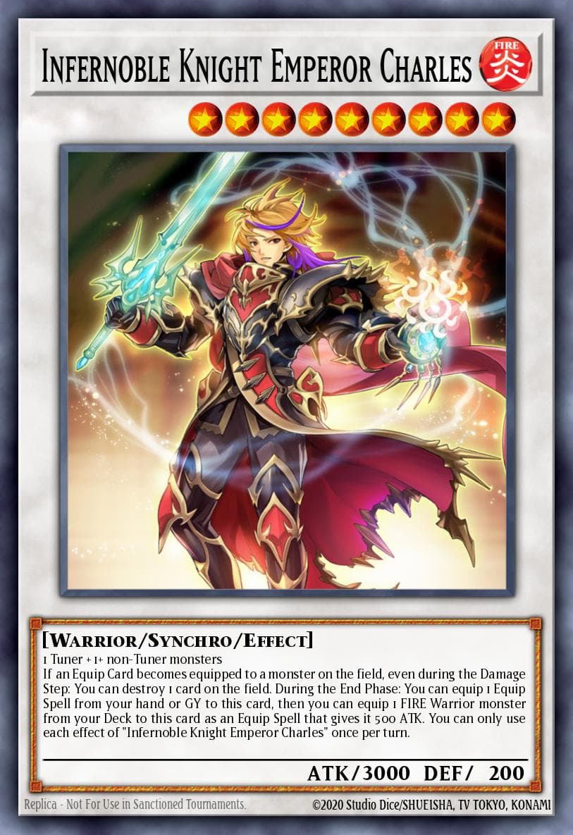 Infernoble Knight Emperor Charles — OTS Tournament Pack 22 Yu-Gi-Oh! card by Studio Dice/SHUEISHA, TV TOKYO, KONAMI