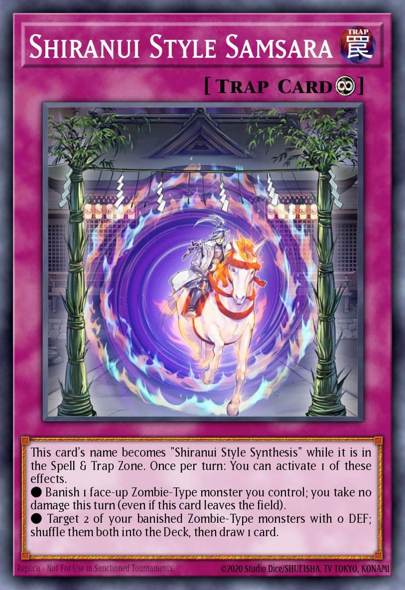Shiranui Style Samsara — Raging Tempest Yu-Gi-Oh! card by KAZUKI TAKAHASHI