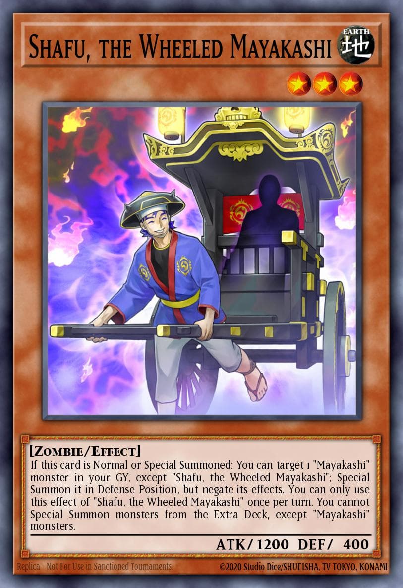 Shafu, the Wheeled Mayakashi — Hidden Summoners Yu-Gi-Oh! card by KAZUKI TAKAHASHI