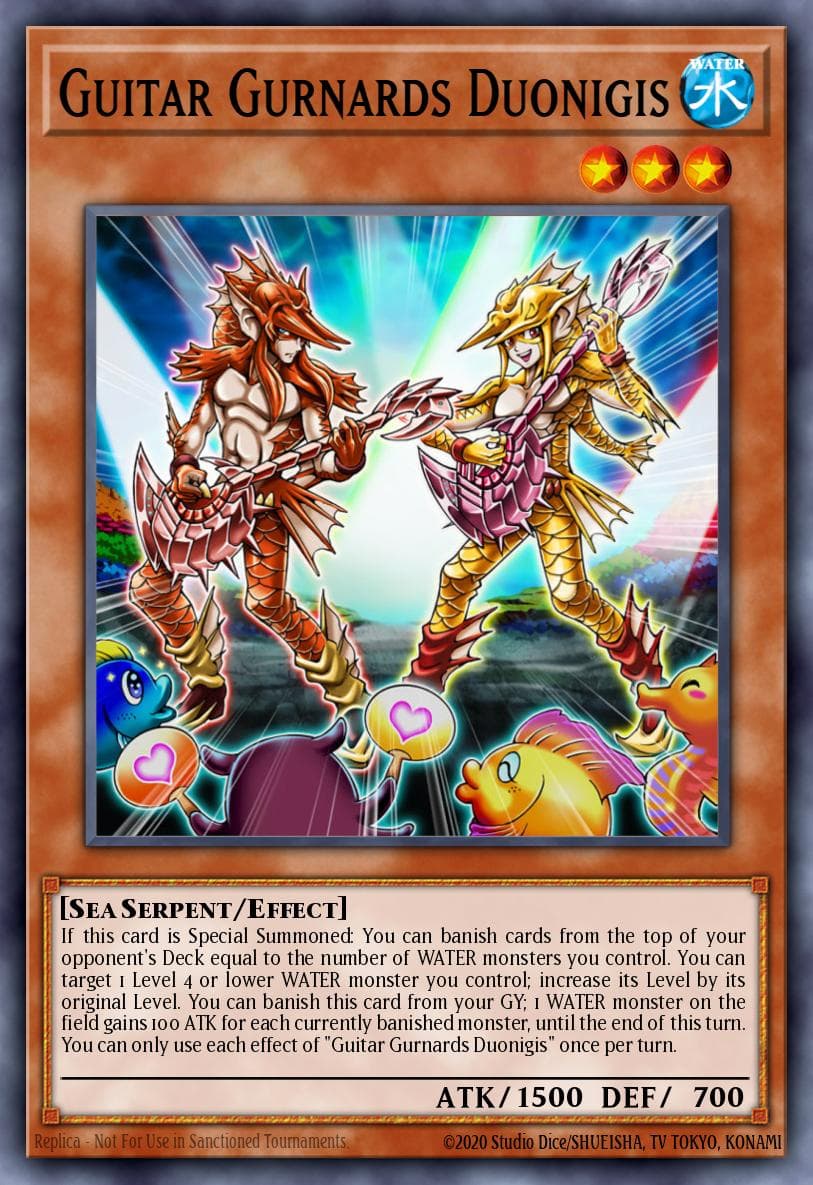 Guitar Gurnards Duonigis — Blazing Vortex Yu-Gi-Oh! card by Studio Dice/SHUEISHA, TV TOKYO, KONAMI