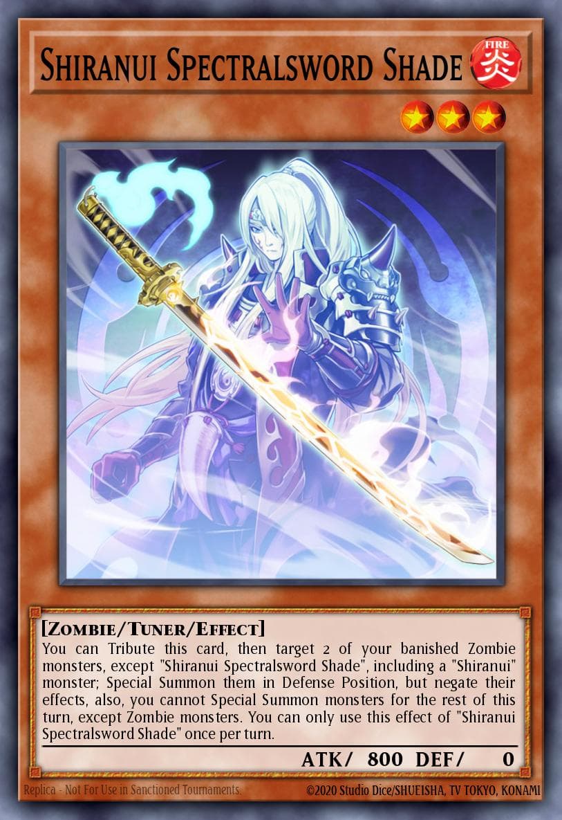 Shiranui Spectralsword Shade — Savage Strike Yu-Gi-Oh! card by KAZUKI TAKAHASHI