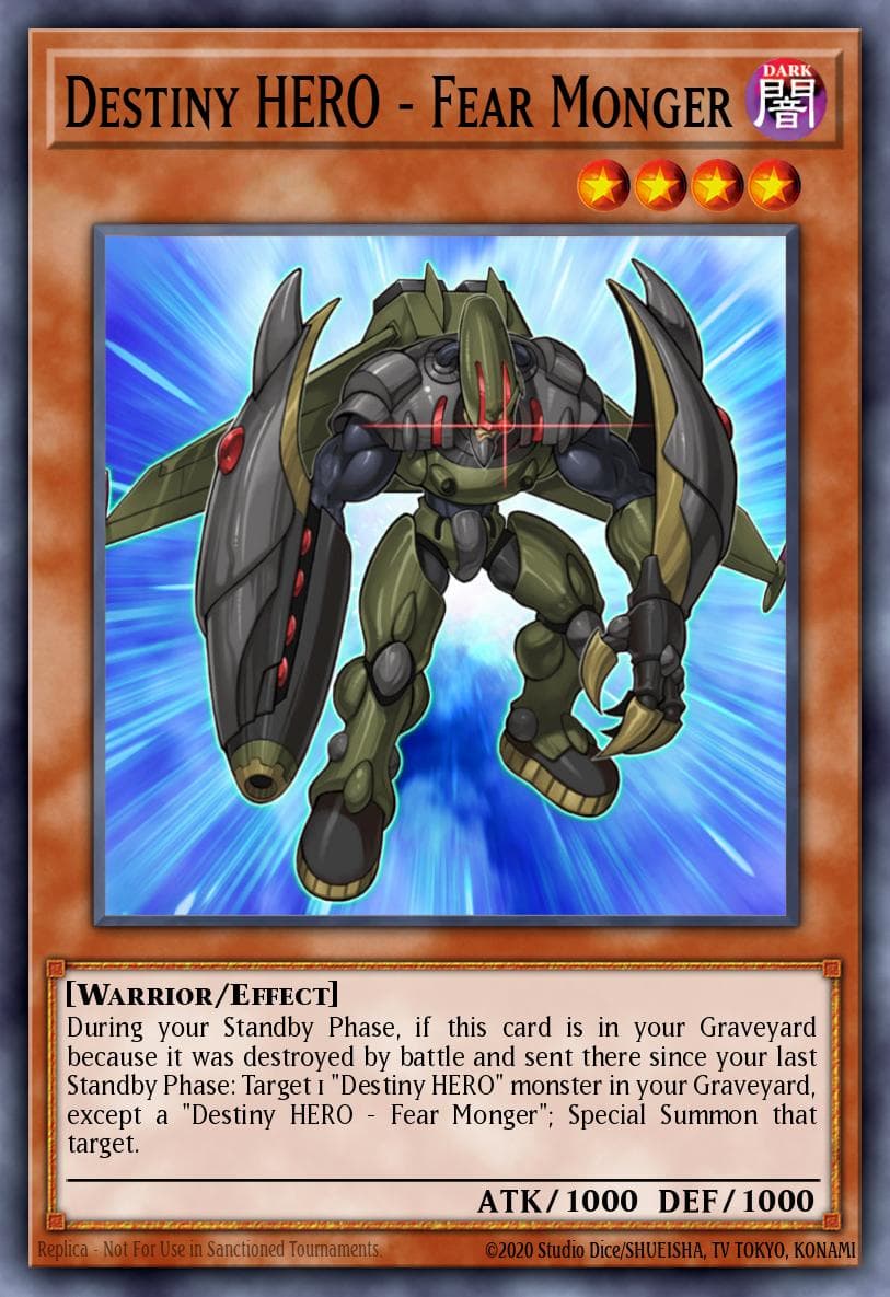 Destiny Hero - Fear Monger — Yu-Gi-Oh! card