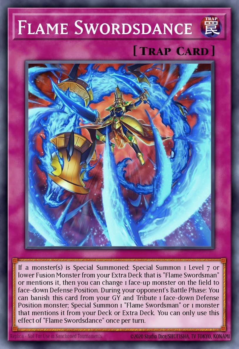 Flame Swordsdance — Maze of Millennia Yu-Gi-Oh! card by Studio Dice/SHUEISHA, TV TOKYO, KONAMI