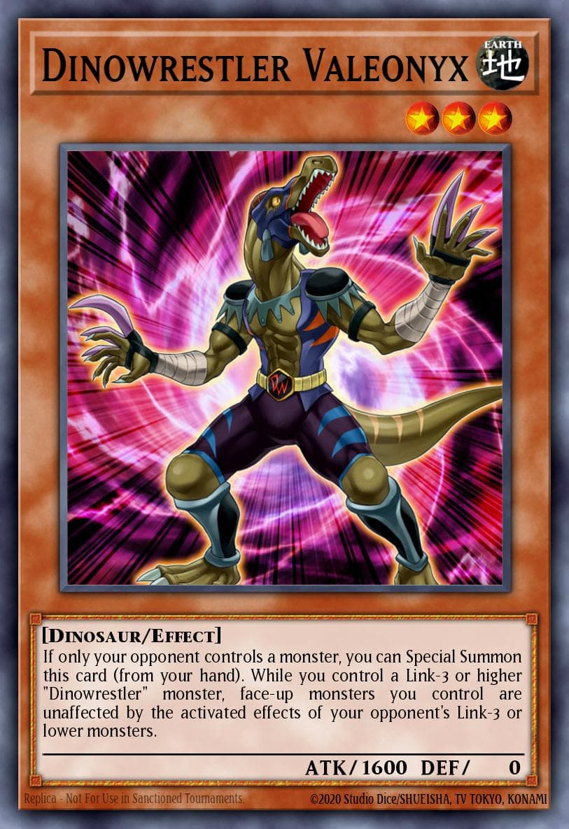 Dinowrestler Valeonyx — Chaos Impact Yu-Gi-Oh! card by KAZUKI TAKAHASHI