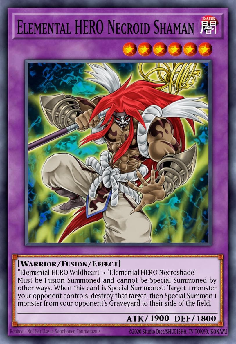 Elemental HERO Necroid Shaman — Speed Duel GX: Midterm Paradox Yu-Gi-Oh! card by Studio Dice
