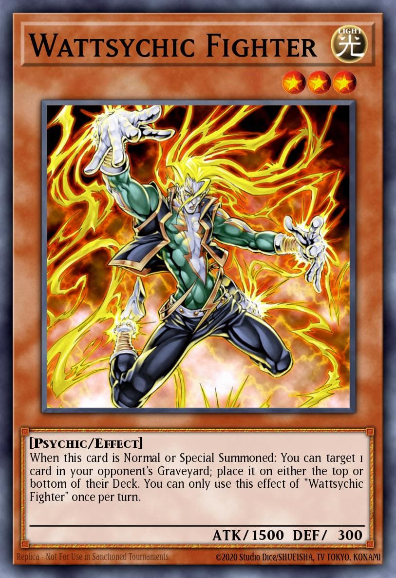 Wattsychic Fighter — World Superstars Yu-Gi-Oh! card by KAZUKI TAKAHASHI