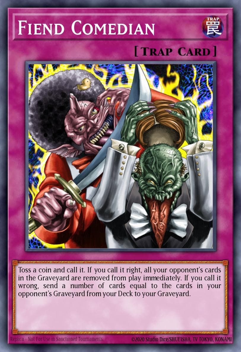 Fiend Comedian — Legacy of Darkness Yu-Gi-Oh! card by KAZUKI TAKAHASHI
