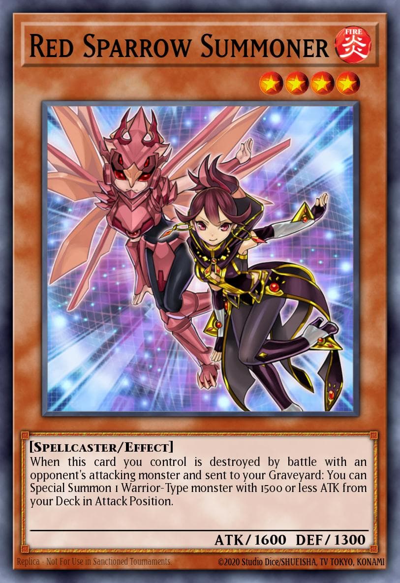 Red Sparrow Summoner — Super Starter: Space-Time Showdown Yu-Gi-Oh! card by KAZUKI TAKAHASHI
