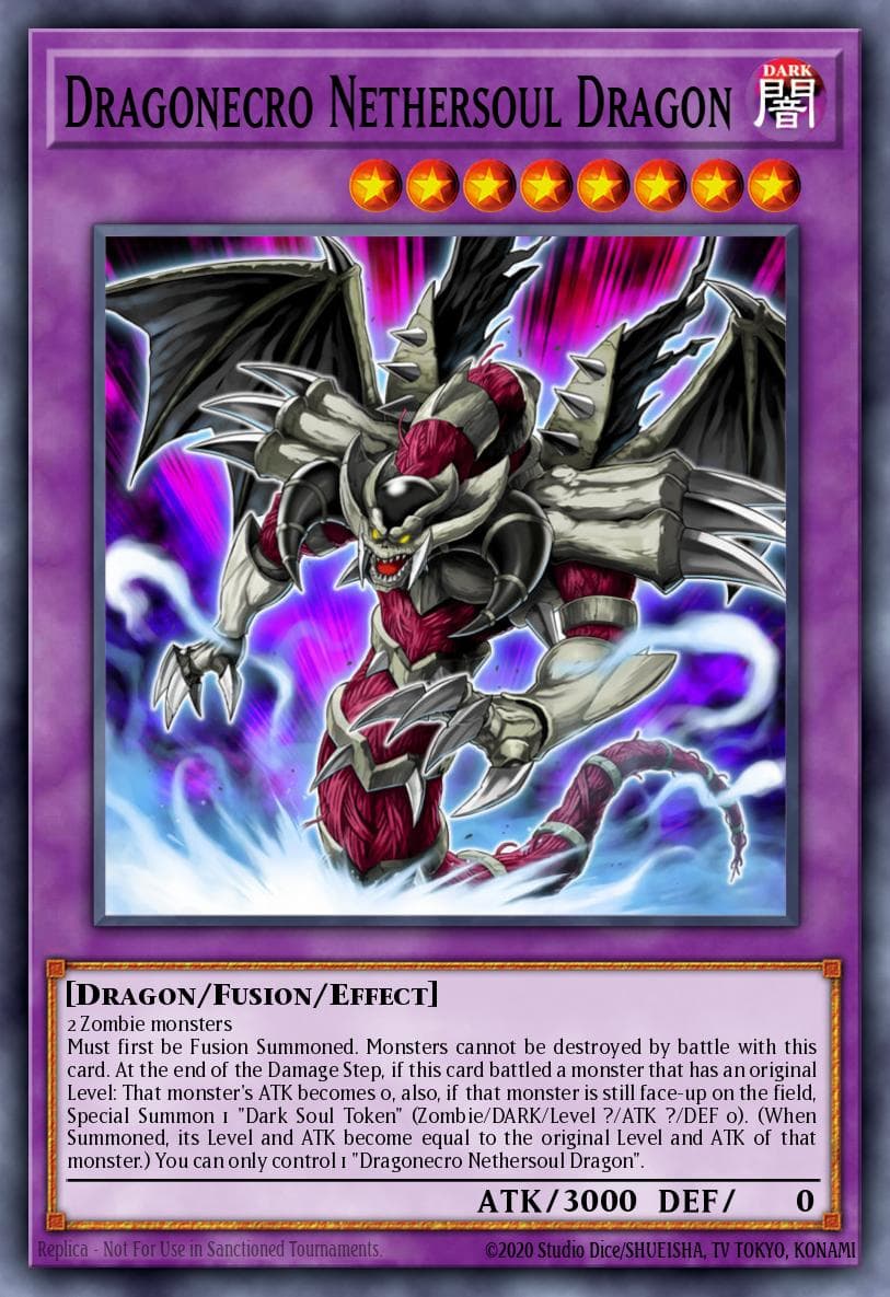 Dragonecro Nethersoul Dragon — Magnificent Mavens Yu-Gi-Oh! card by Unknown