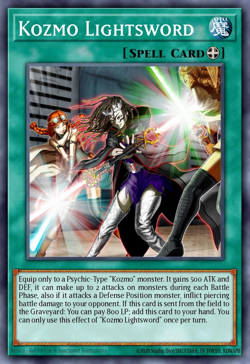 Kozmo Lightsword — Premium Gold: Infinite Gold Yu-Gi-Oh! card by KAZUKI TAKAHASHI