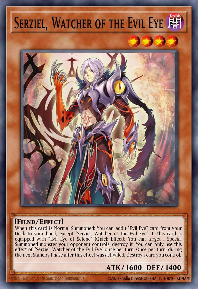Serziel, Watcher of the Evil Eye — The Infinity Chasers Yu-Gi-Oh! card by KAZUKI TAKAHASHI