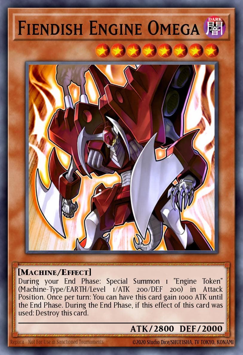 Fiendish Engine Omega — The Duelist Genesis Yu-Gi-Oh! card by KAZUKI TAKAHASHI