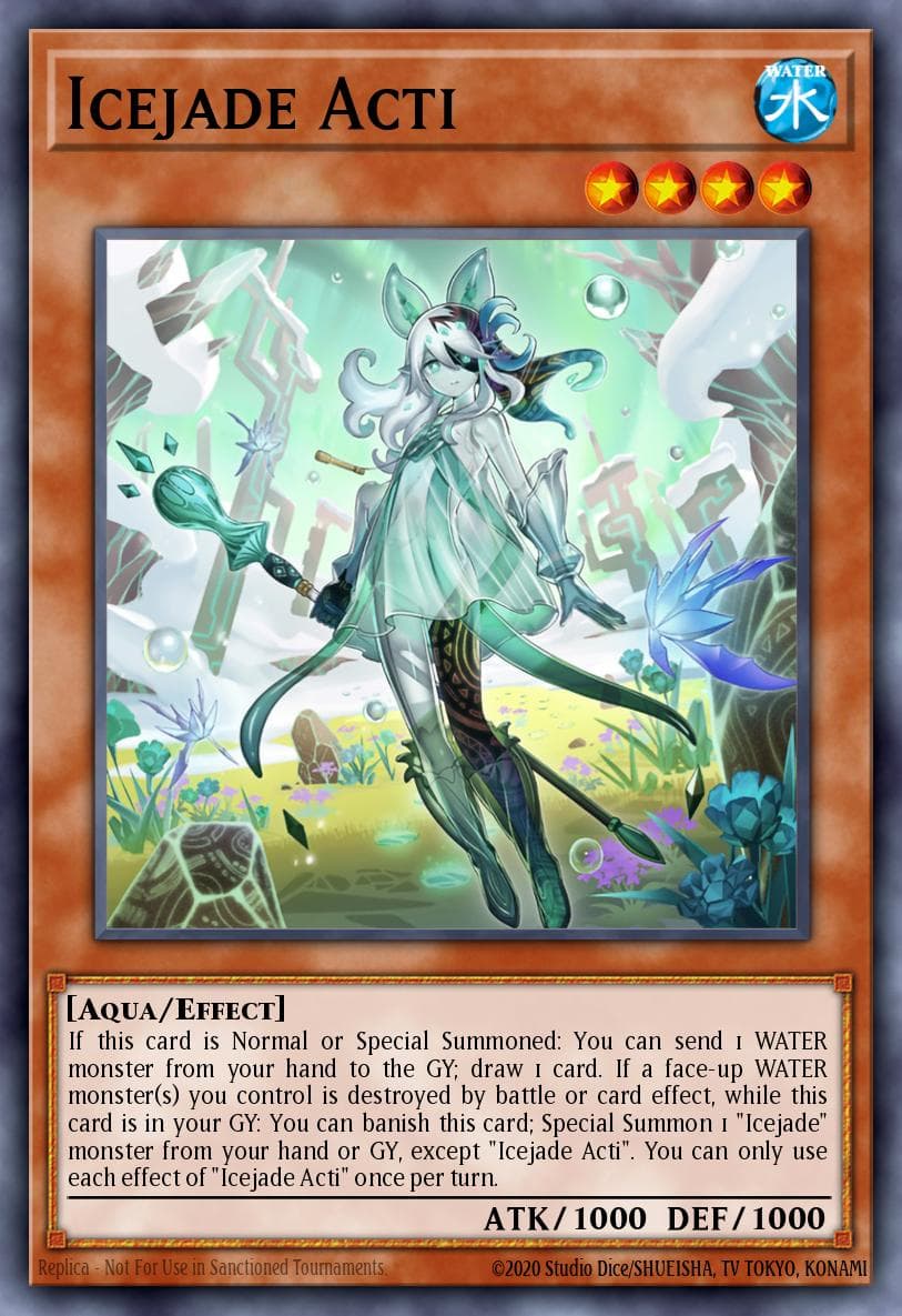 Icejade Acti — Burst of Destiny Yu-Gi-Oh! card by Studio Dice/SHUEISHA, TV TOKYO, KONAMI