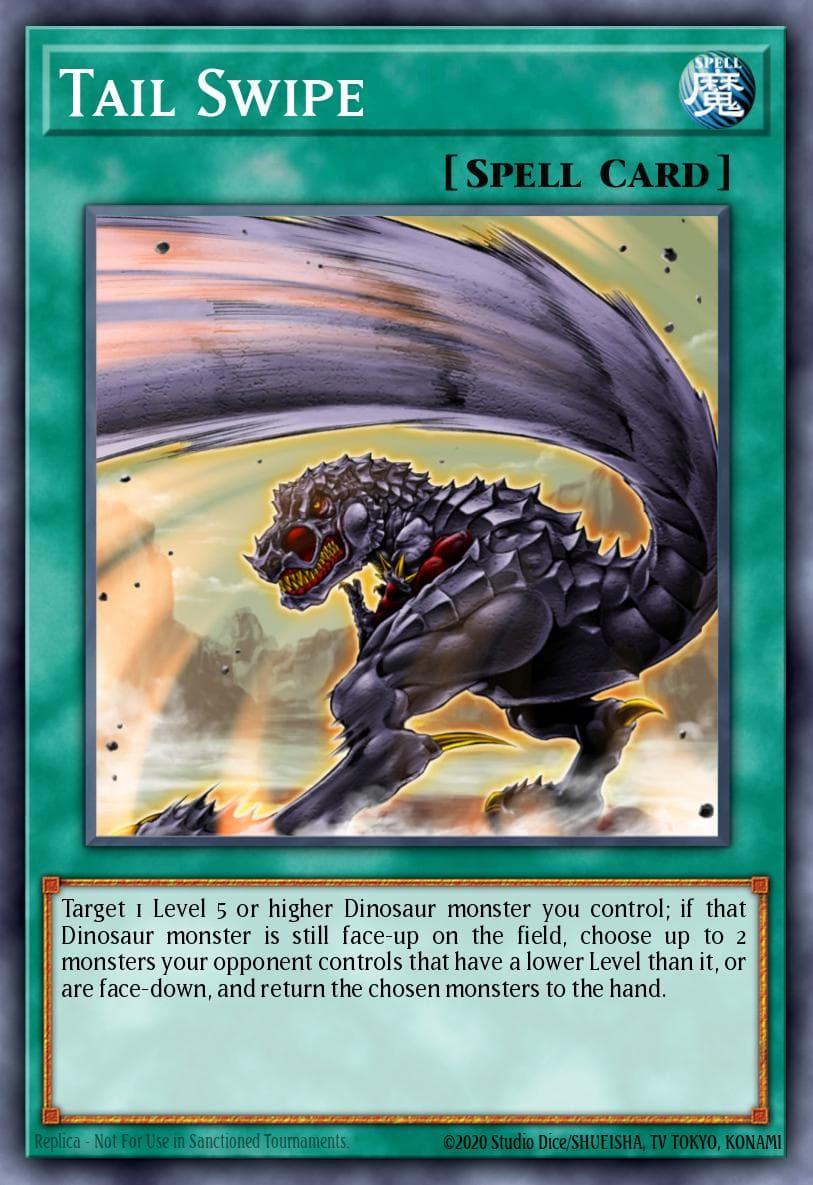 Tail Swipe — Turbo Pack: Booster Seven Yu-Gi-Oh! card by Katsuya Nomura