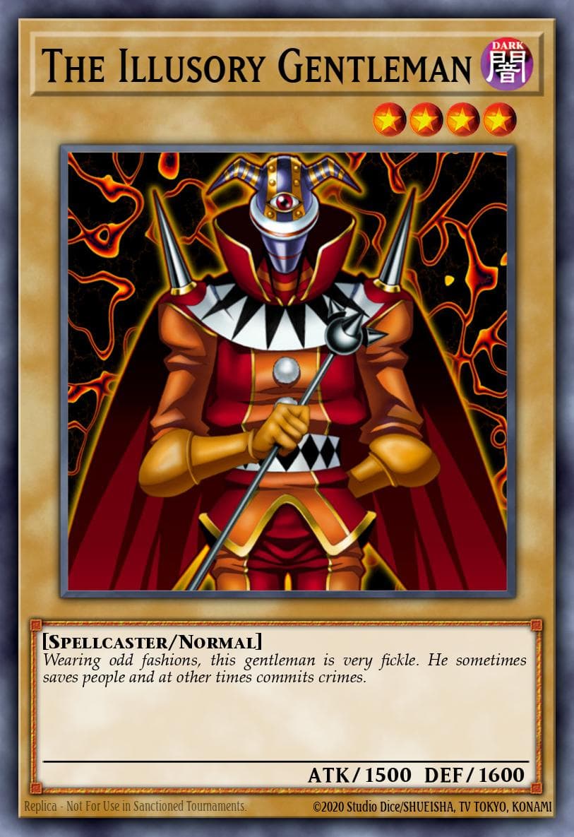 The Illusory Gentleman — Legacy of Darkness Yu-Gi-Oh! card by KAZUKI TAKAHASHI