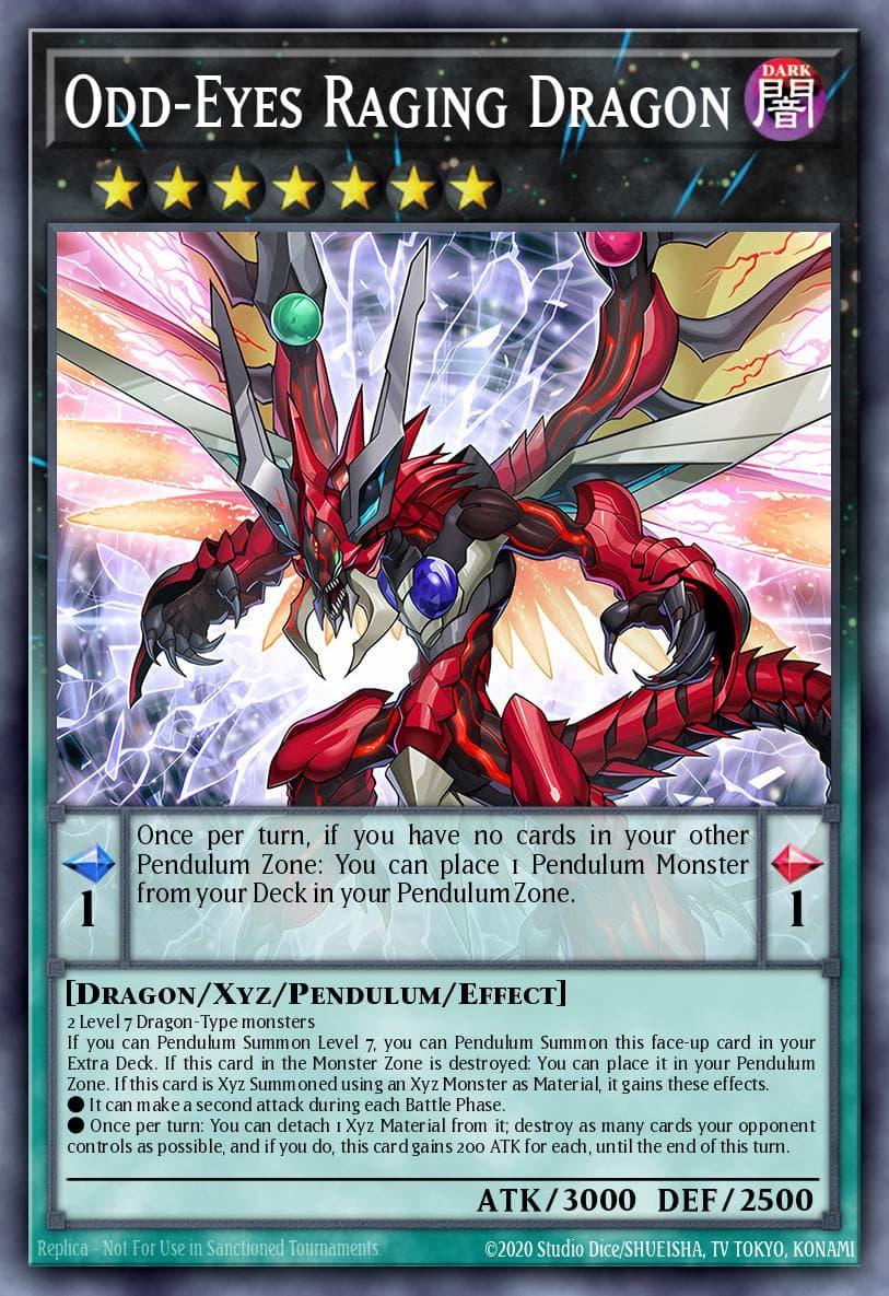 Odd-Eyes Raging Dragon — Raging Tempest Yu-Gi-Oh! card by KAZUKI TAKAHASHI