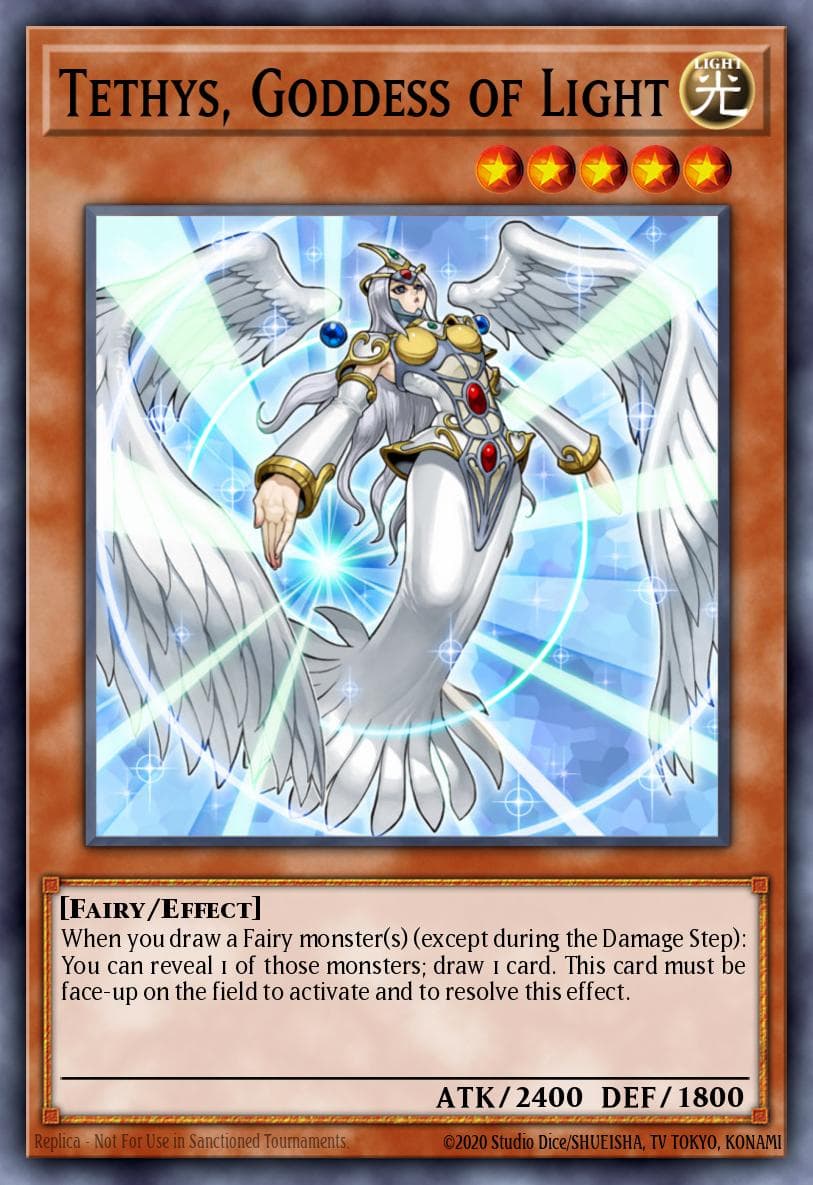Tethys, Goddess of Light — Structure Deck: Wave of Light Yu-Gi-Oh! card by KAZUKI TAKAHASHI