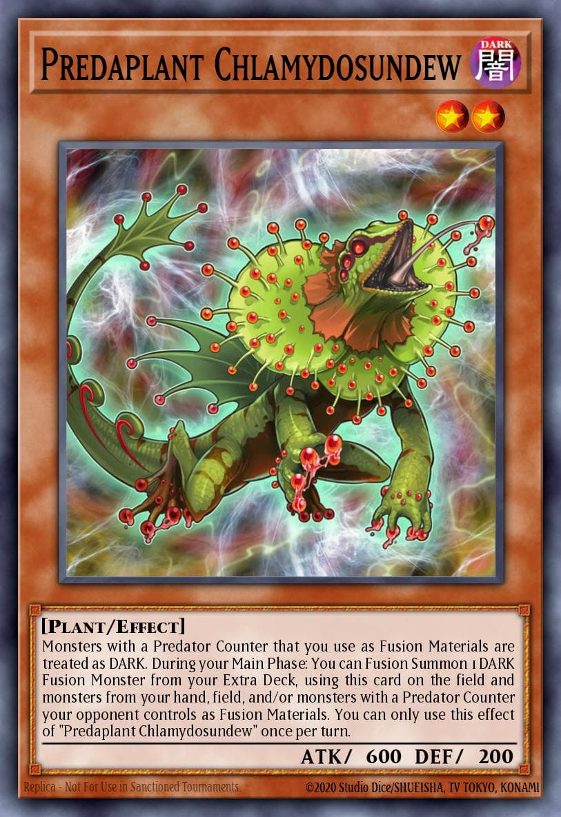 Predaplant Chlamydosundew — Fusion Enforcers Yu-Gi-Oh! card by KAZUKI TAKAHASHI