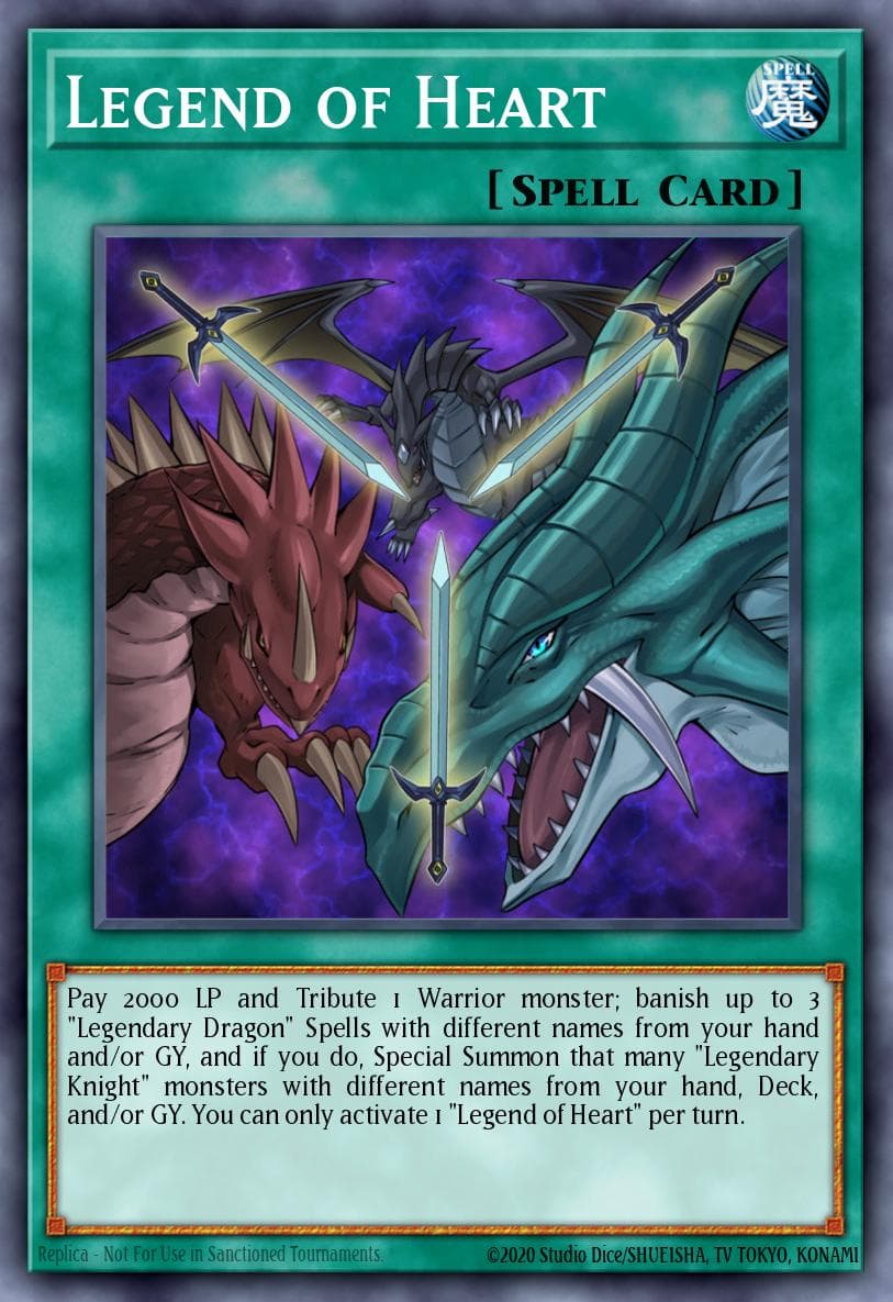 Legend of Heart — Dragons of Legend: Unleashed Yu-Gi-Oh! card by KAZUKI TAKAHASHI