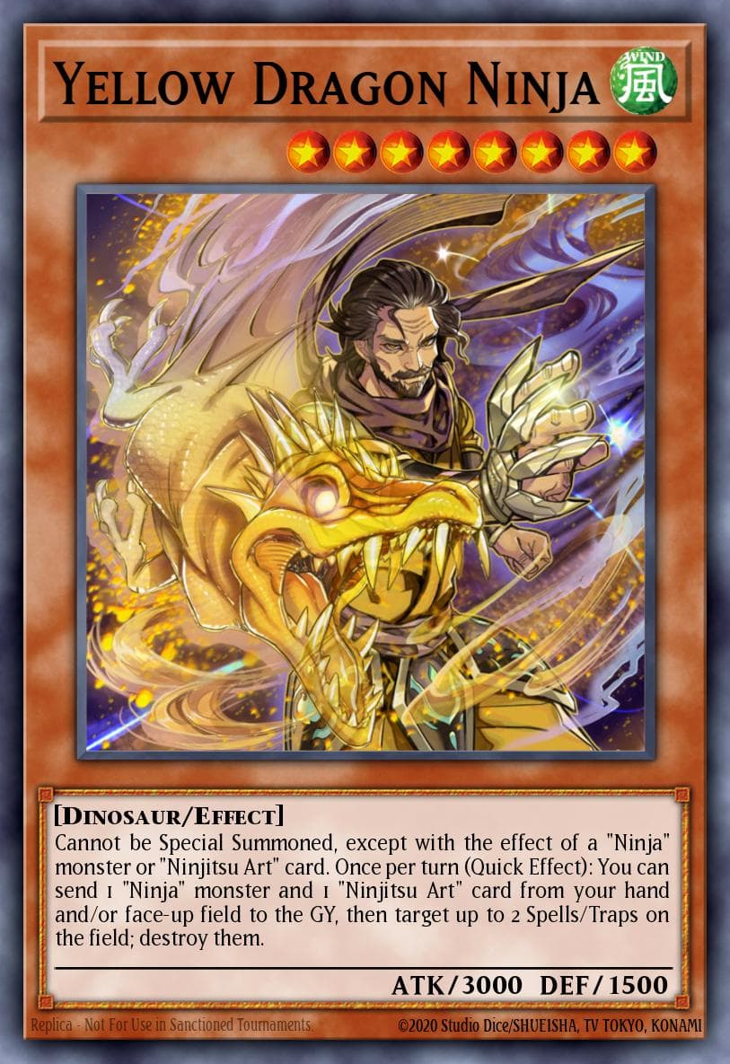 Yellow Dragon Ninja — Shadows in Valhalla Yu-Gi-Oh! card by KAZUKI TAKAHASHI