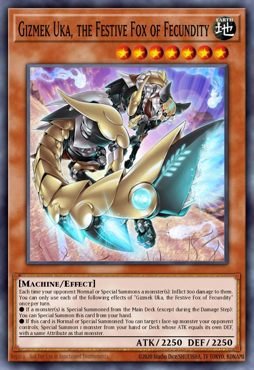 Gizmek Uka, the Festive Fox of Fecundity — Eternity Code Yu-Gi-Oh! card by SHU