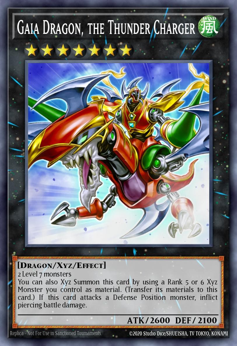 Gaia Dragon, the Thunder Charger — Galactic Overlord Yu-Gi-Oh! card by KAZUKI TAKAHASHI