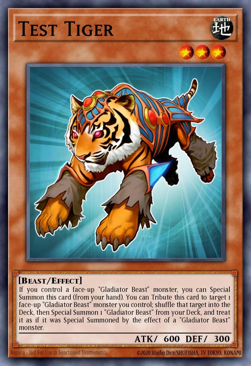 Test Tiger — Yu-Gi-Oh! card