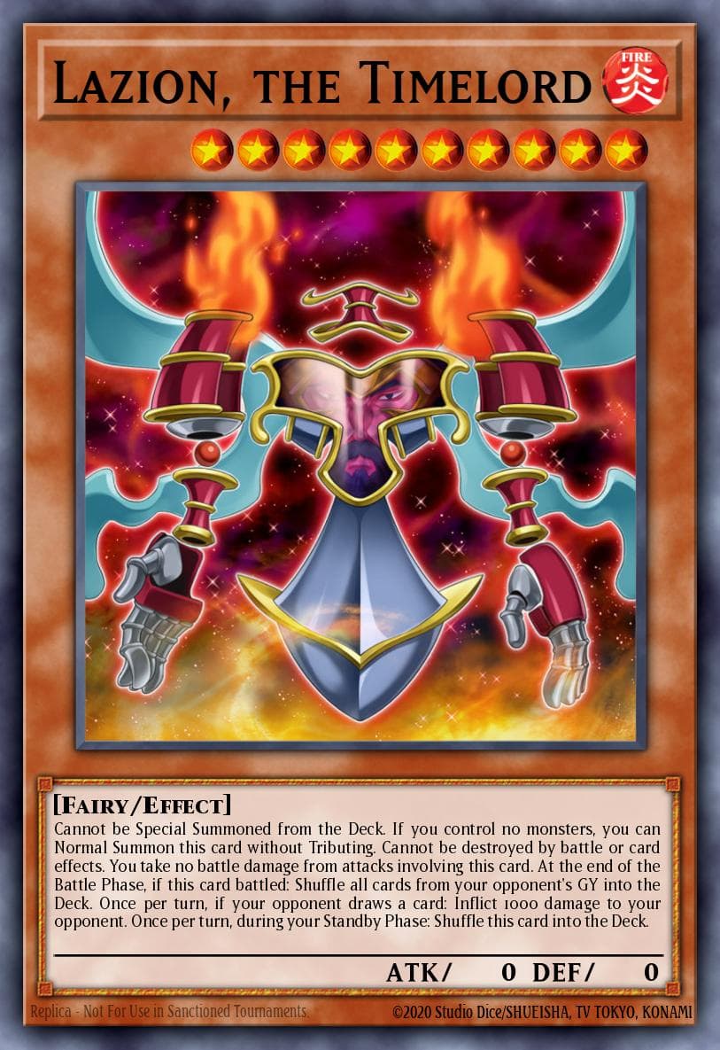 Lazion, the Timelord — Battles of Legend: Light's Revenge Yu-Gi-Oh! card by KAZUKI TAKAHASHI
