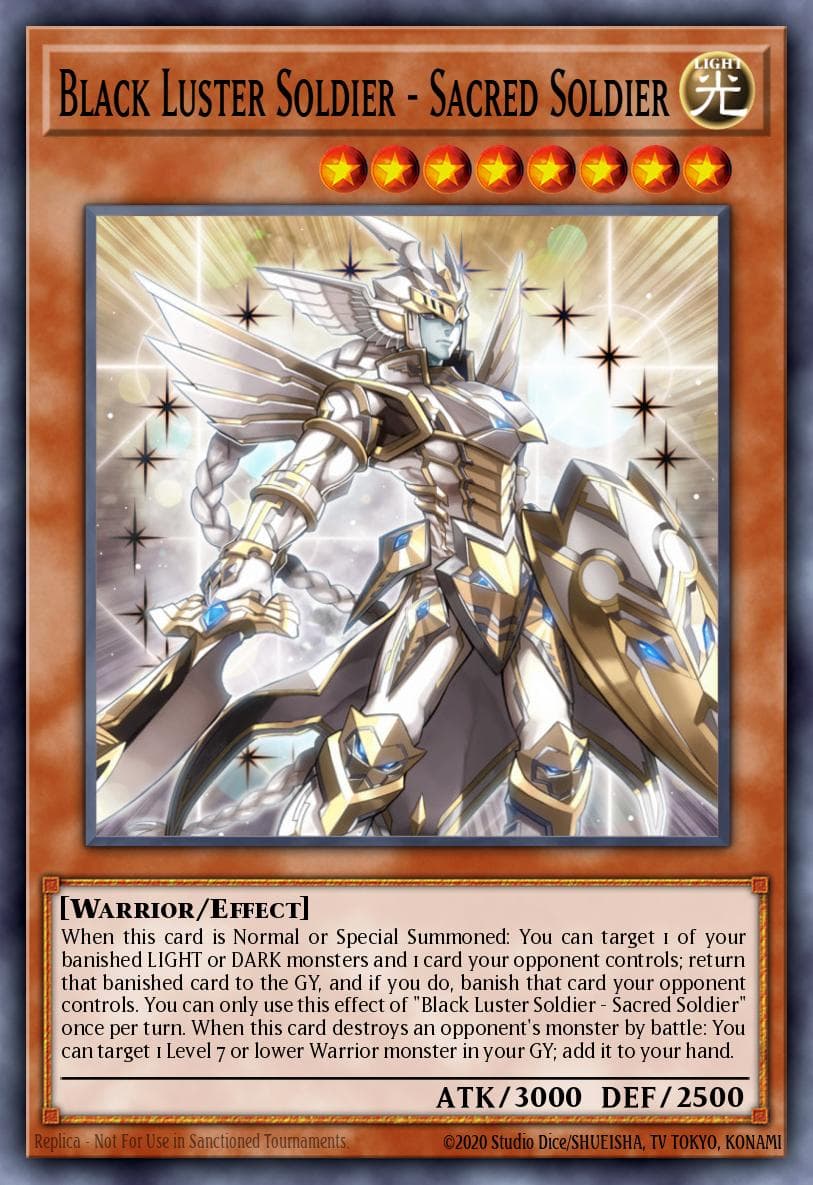 Black Luster Soldier - Sacred Soldier — Breakers of Shadow Yu-Gi-Oh! card by KAZUKI TAKAHASHI