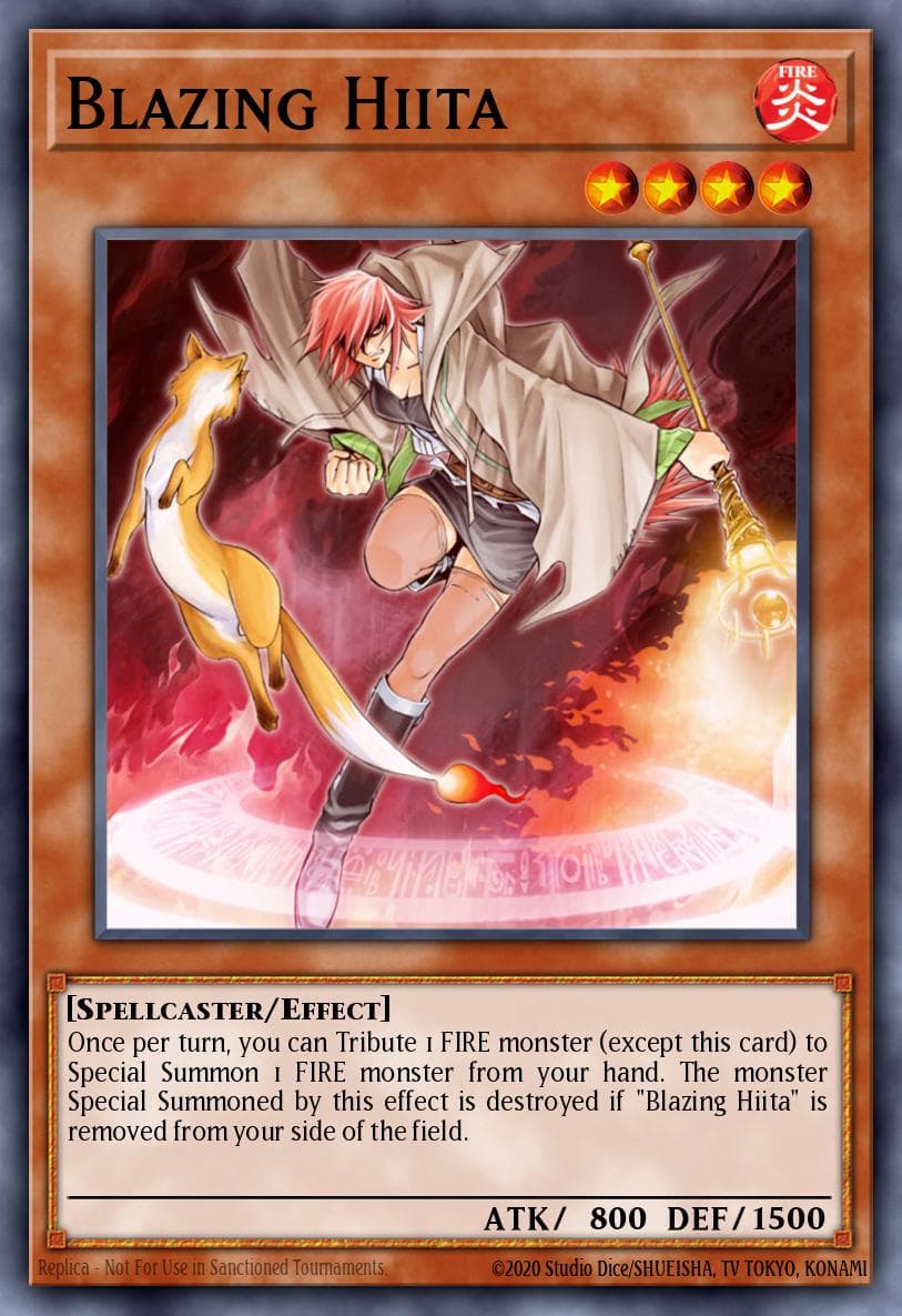 Blazing Hiita — Enemy of Justice Yu-Gi-Oh! card by KAZUKI TAKAHASHI
