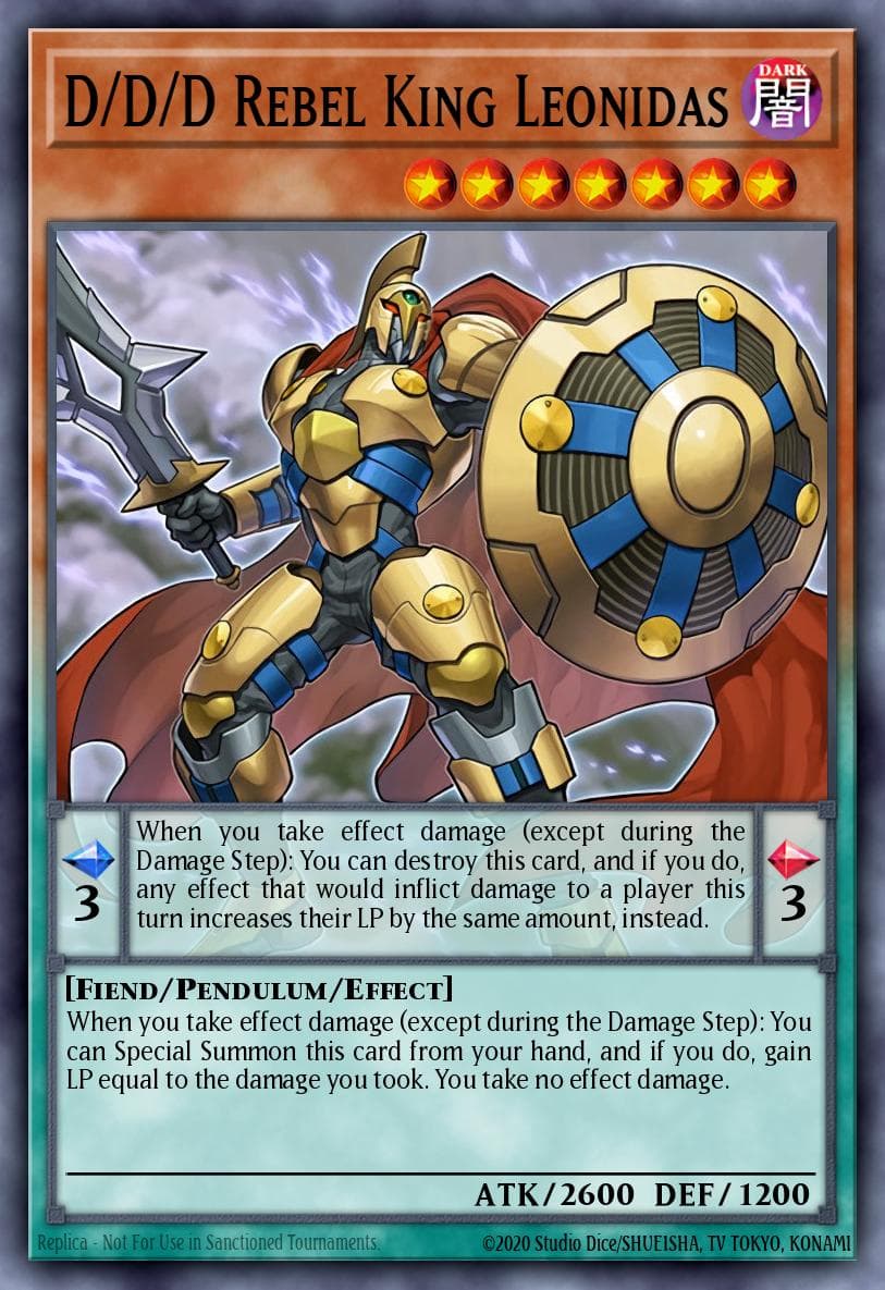 D/D/D Rebel King Leonidas — Dimension of Chaos Yu-Gi-Oh! card by KAZUKI TAKAHASHI