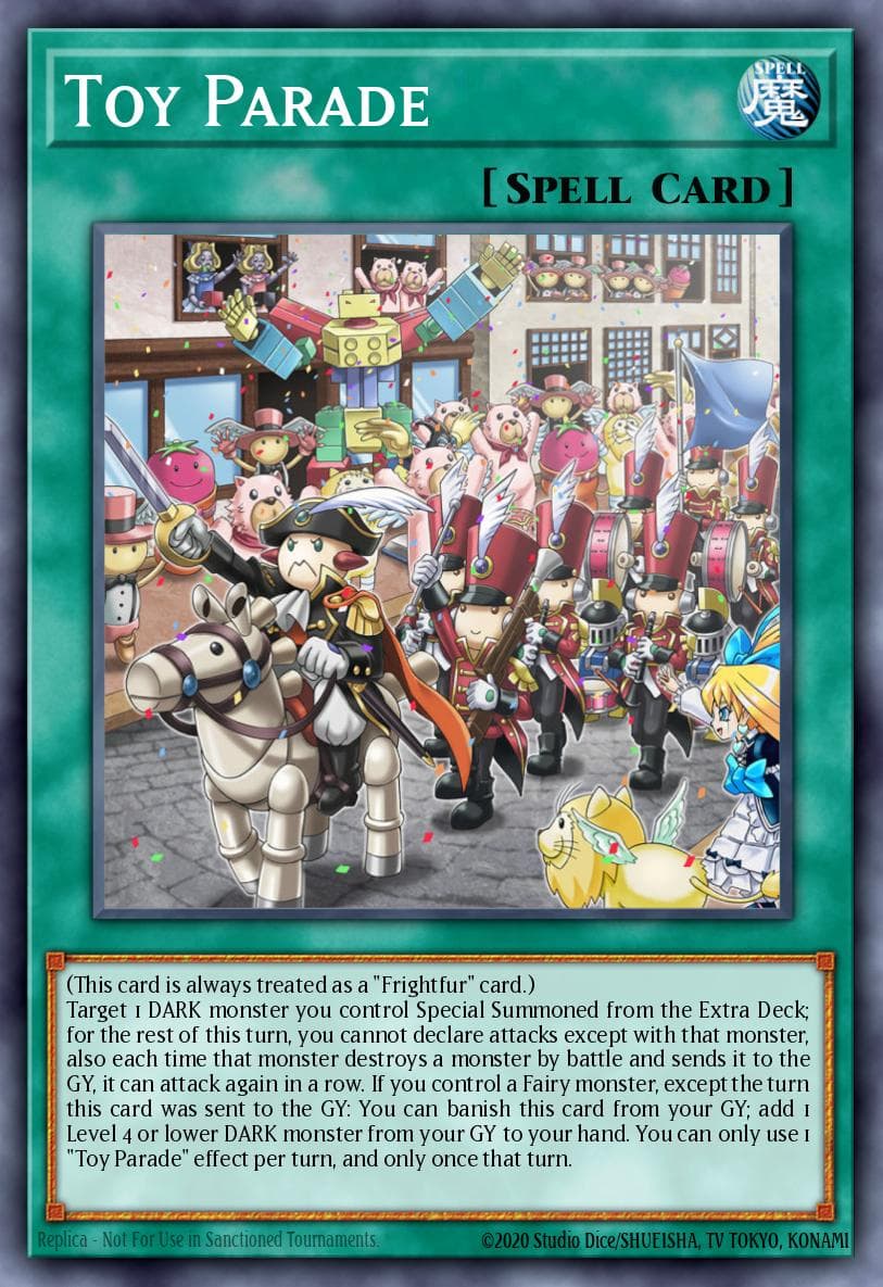 Toy Parade — Brothers of Legend Yu-Gi-Oh! card by Studio Dice/SHUEISHA, TV TOKYO, KONAMI
