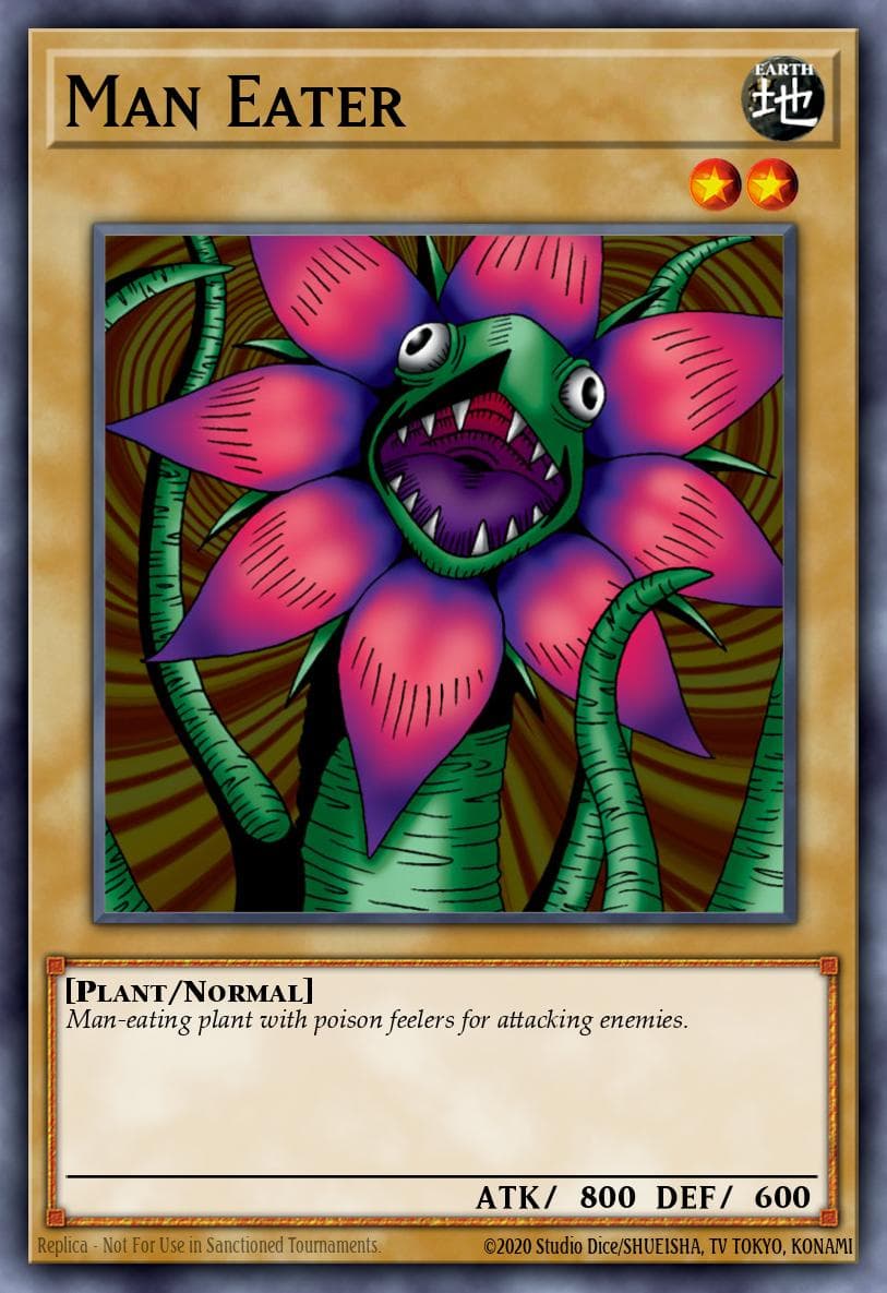 Man Eater — The Legend of Blue Eyes White Dragon Yu-Gi-Oh! card by KAZUKI TAKAHASHI