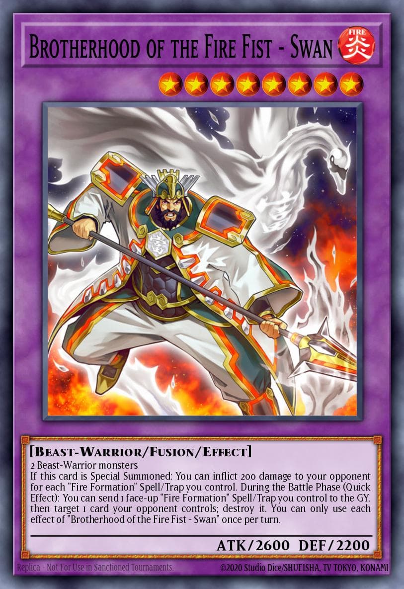 Brotherhood of the Fire Fist - Swan — Fists of the Gadgets Yu-Gi-Oh! card by KAZUKI TAKAHASHI