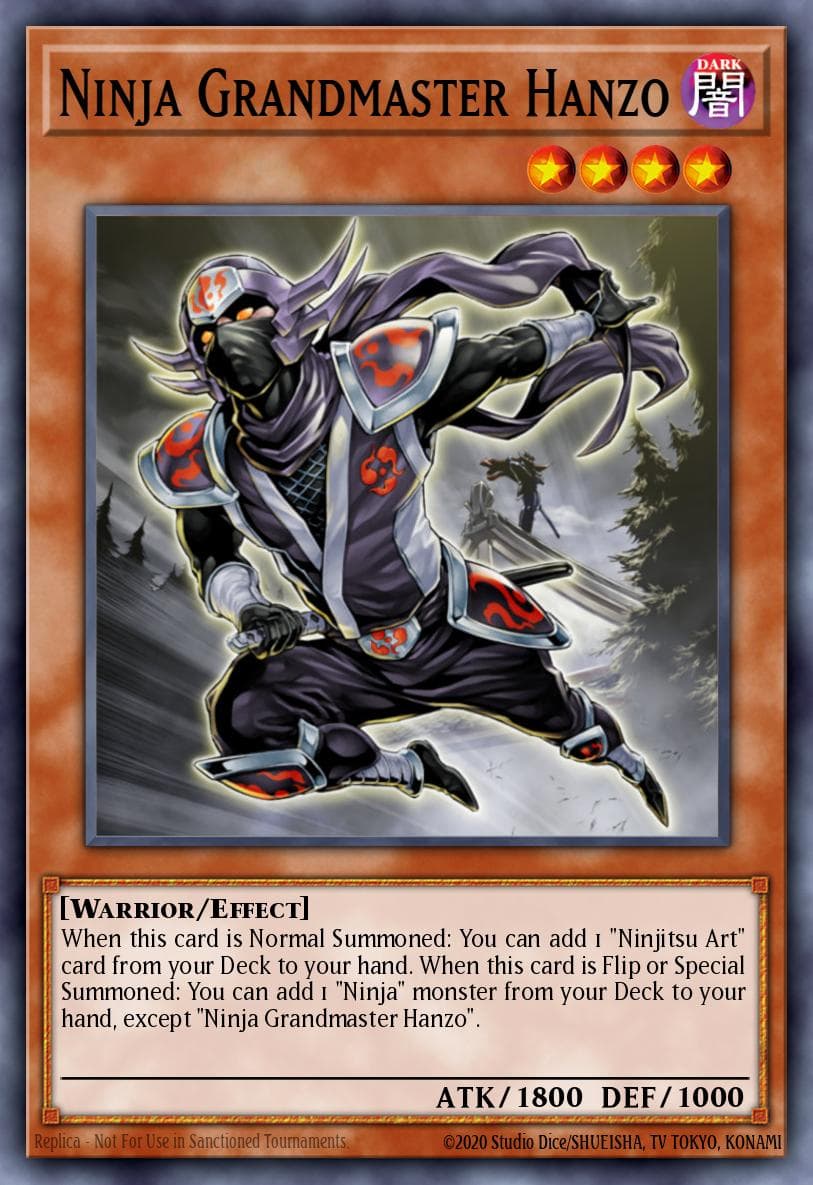 Ninja Grandmaster Hanzo — Shadows in Valhalla Yu-Gi-Oh! card by KAZUKI TAKAHASHI