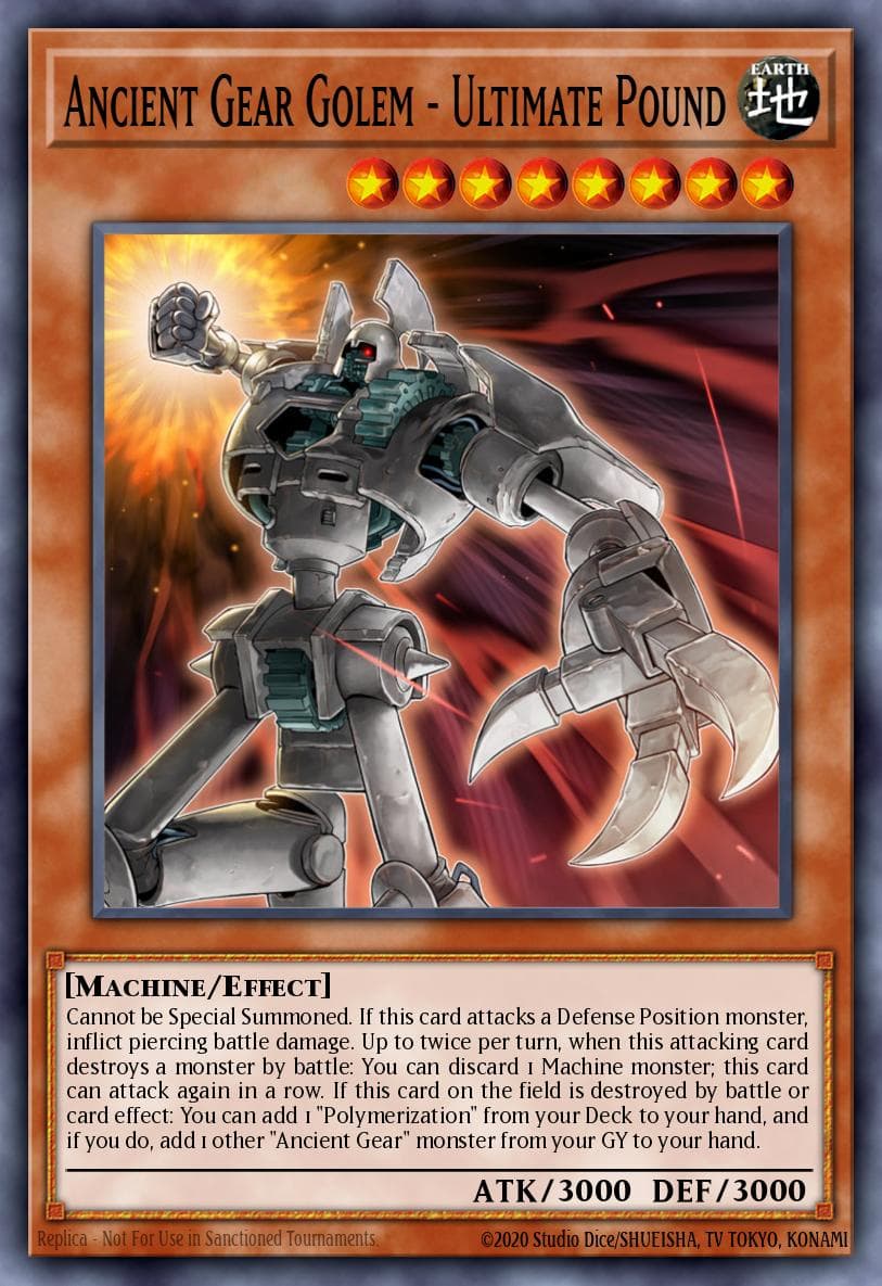 Ancient Gear Golem - Ultimate Pound — Legendary Duelists: Season 1 Yu-Gi-Oh! card by Studio Dice/SHUEISHA, TV TOKYO, KONAMI