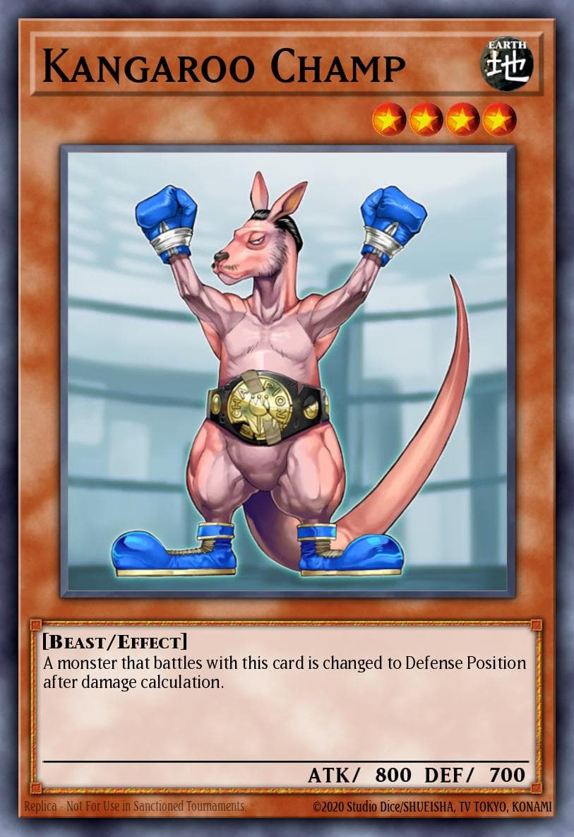 Kangaroo Champ — Flaming Eternity Yu-Gi-Oh! card by KAZUKI TAKAHASHI