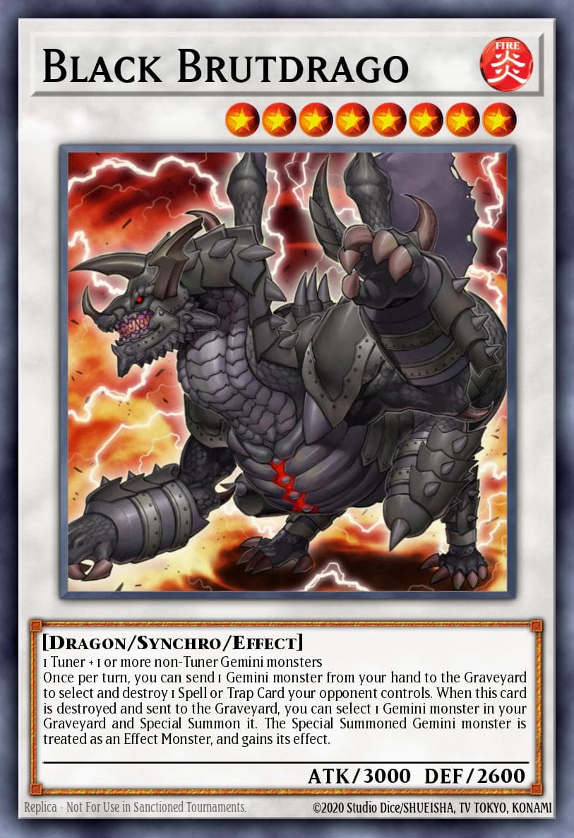 Black Brutdrago — Stardust Overdrive Yu-Gi-Oh! card by KAZUKI TAKAHASHI